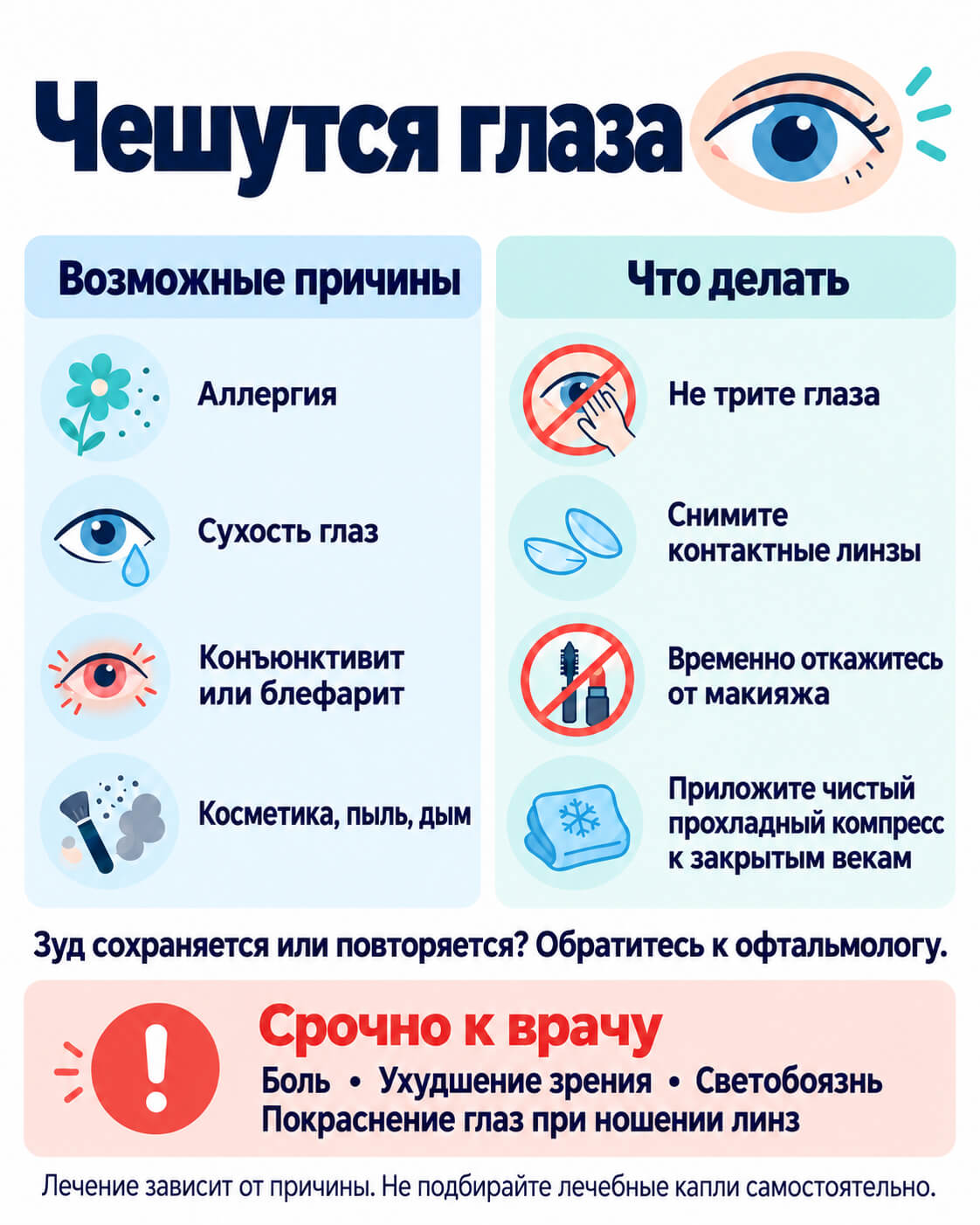 чешутся глаза причины и что делать
