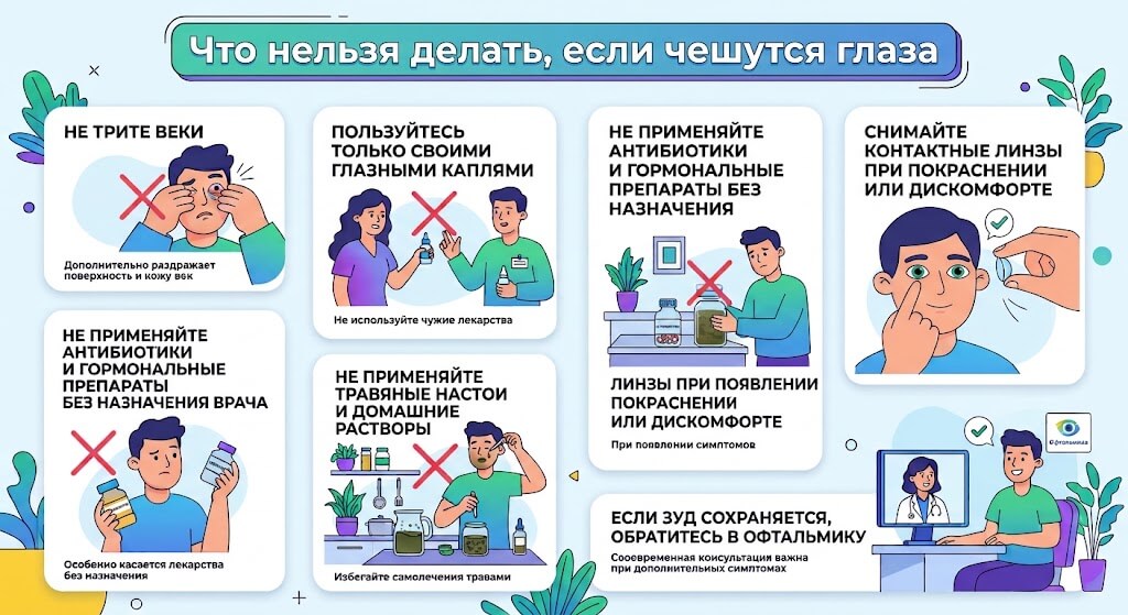 Что нельзя делать, если чешутся глаза